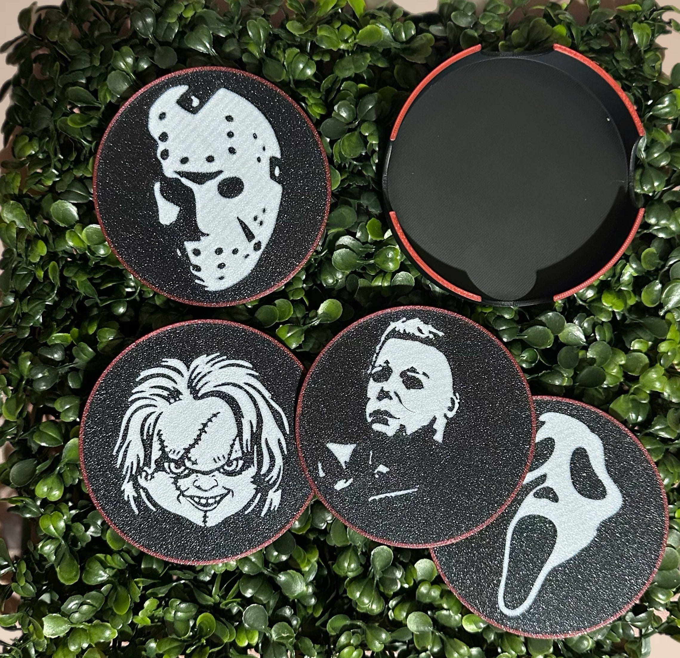 Coasters with coaster holder