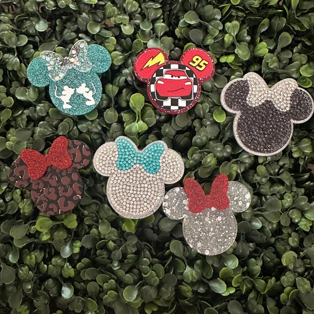 ✨ Glitter Mouse-Head Badge Reels ✨